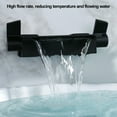 thumbnail image 5 of ZHIMAO Bathroom Waterfall Tub Faucet Deck Mount Dual Handle Brass Bathtub Shower Faucet Black, 5 of 9