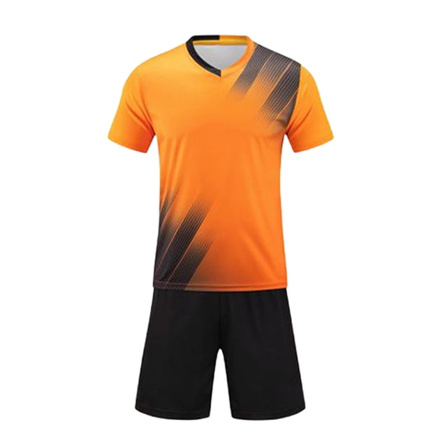 Odeerbi Juego de Uniformes de Entrenamiento de Fútbol de Niños Gradiente Manga Corta Camiseta Pantalones Cortos Secos Rápidos Juegos Atléticos de Fútbol Para 4-13 Años