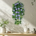 thumbnail image 5 of kkbbma under $5 Artificial Faux Hanging Plants Flowers for Outdoor Outside, Fake Silk White Morning Glory Long Vines UV Resistant Look Real for Home Porch Patio Balcony Planter Decoration, 5 of 5