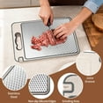thumbnail image 3 of Stainless Steel Cutting Board for kitchen Non Toxic, BUSATIA Double Sided 304 Stainless Steel & Wheat Straw Chopping Board, 14.4"*9.8", Dishwasher Safe, Scratch Resistant Mesh Design, 3 of 8