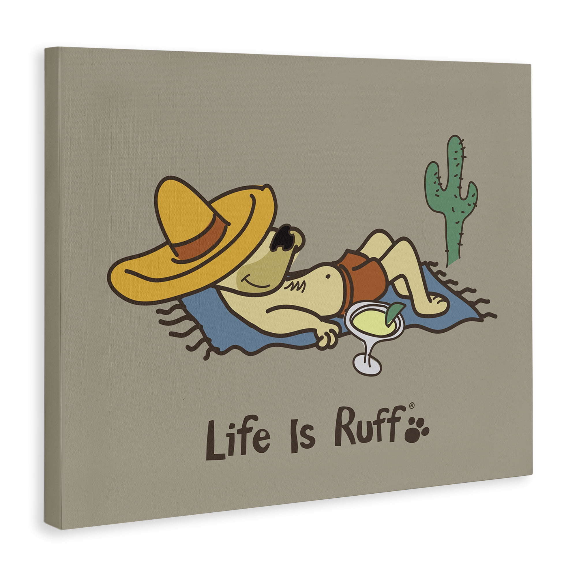 Stupell Industries Siesta Dog in Desert Animals Painting Wrapped Canvas Art Print Wall Art, 30 x 24