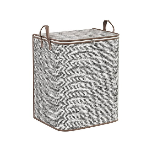 Bolsa Plegable de Gran Capacidad con Cremallera y Asa | Bolsa de Almacenamiento de Tela No Tejida | Asa Resistente | Cierre de Cremallera | Diseño Que Ahorra Espacio | Tela No Tejida | 1 Unidad | 34,