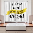 thumbnail image 2 of Ambesonne Best Friend Kitchen Curtains, Buddy Motivation Art, 55"x39", Charcoal Grey Yellow, 2 of 3