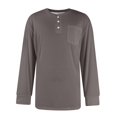 thumbnail image 5 of GrmtClth Henley Shirts for Men Casual Long Sleeve Button Up T-Shirts Muscle Lightweight Pullover Shirt with pocket Dark Gray XXL, 5 of 6