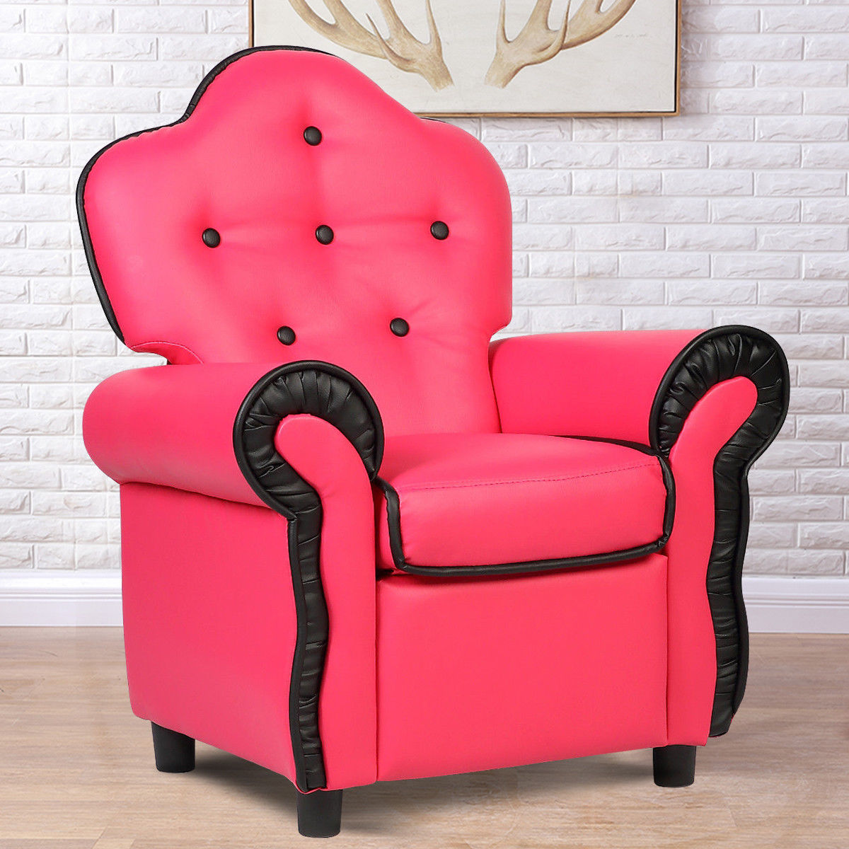 Costway Children Recliner Kids Sofa Chair Couch Living Room Furniture Pink  Walmart.com