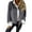 Gray, variant on Women's Winter Jacket - Round Neck Thick Fleece, Open Stitch Short Type Cardigan, Warm Windproof Coat