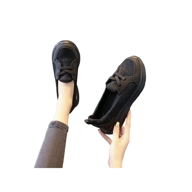 LUXUR Womens Casual Shoes Comfort Walking Shoe Platform Flats