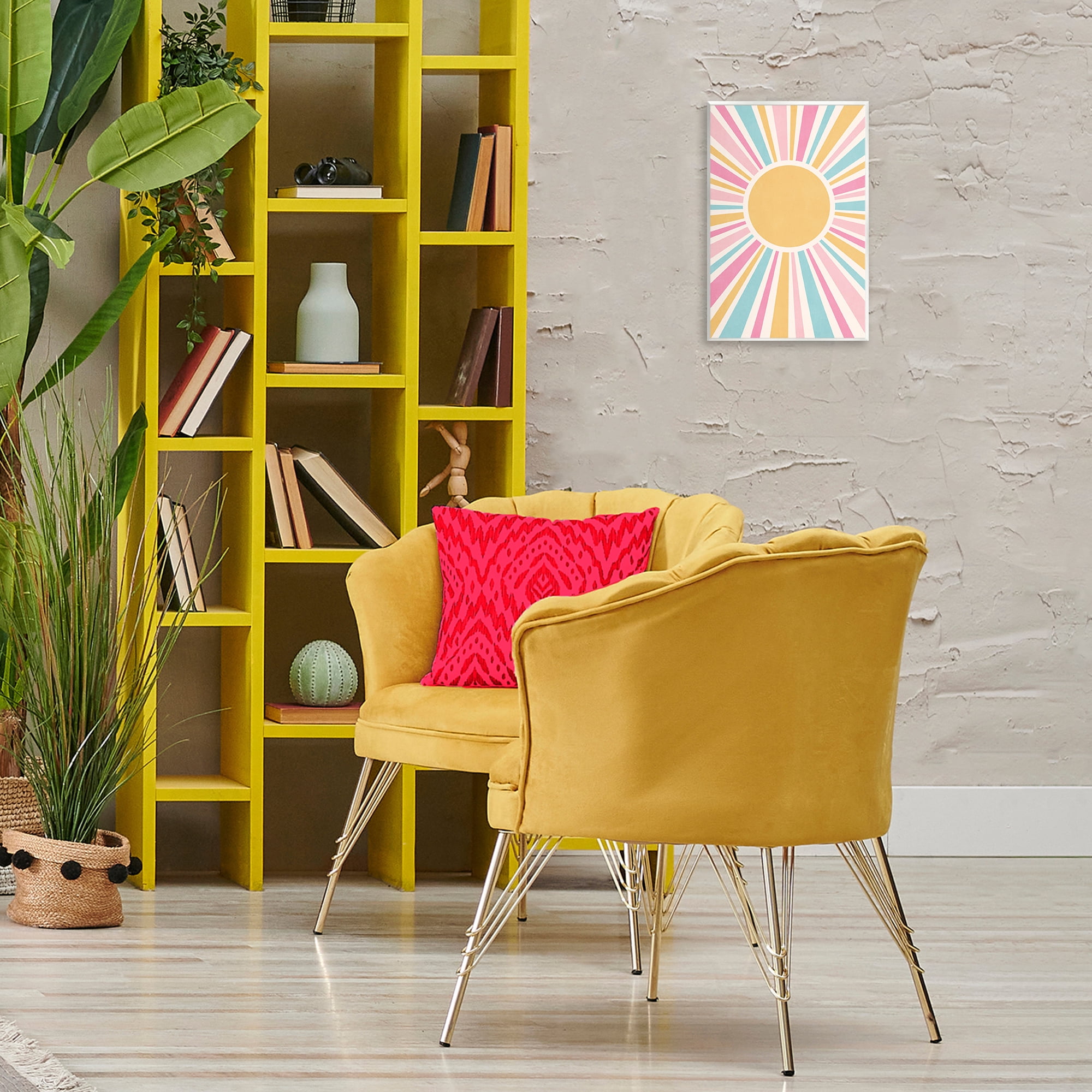 Stupell Industries Groovy Pastel Sun Rays Abstract Painting Unframed Art Print Wall Art, 10 x 15