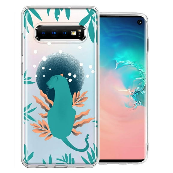 MUNDAZE for Samsung Galaxy S10 Plus Moon Green Jaguar Design Double Layer Phone Case Cover