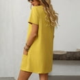 thumbnail image 6 of Womens Summer Dress Square Neck Short Sleeve Ribbed Slim A Line Mini Fit and Flare Dresses 2025, 6 of 6