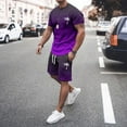 thumbnail image 2 of SHIXIAOO Survêtement d'Été 2025 pour Homme Grande Taille Manches Courtes Col Rond Ensemble Athlétique Décontracté à Blocs de Couleur Taille à Cordon Ensemble de Survêtement Homme Col Roulé pour Veste de Complet Costume Spatial pour Homme, 2 of 5