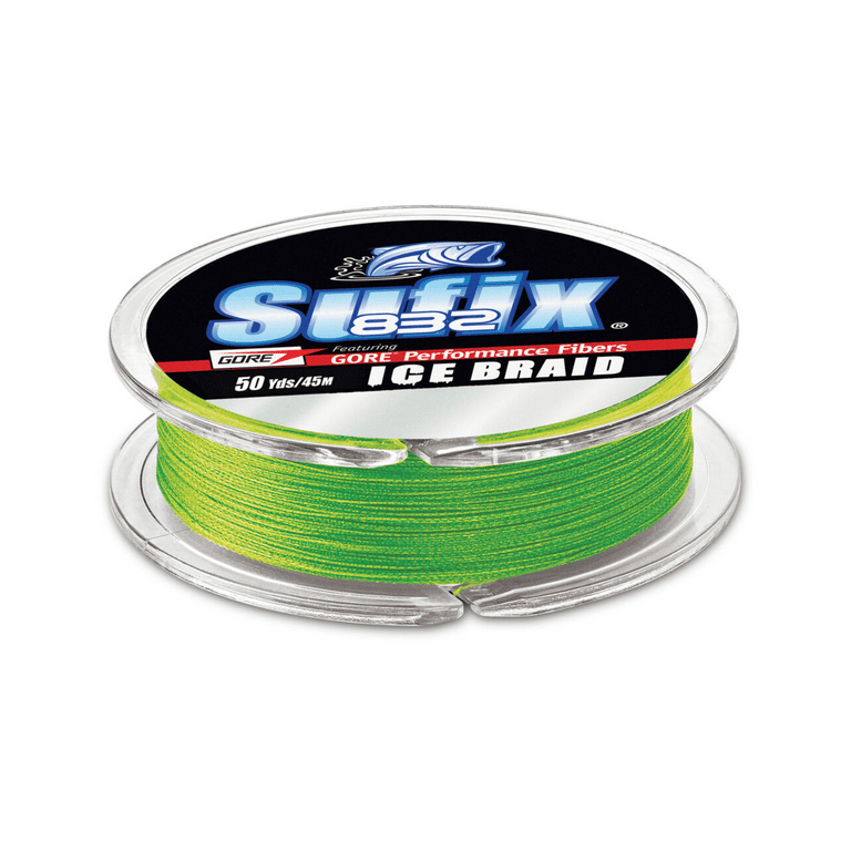 Sufix 50 Yard 832 Advanced Ice Braid Fishing Line - 10 lb. Test - Neon Lime