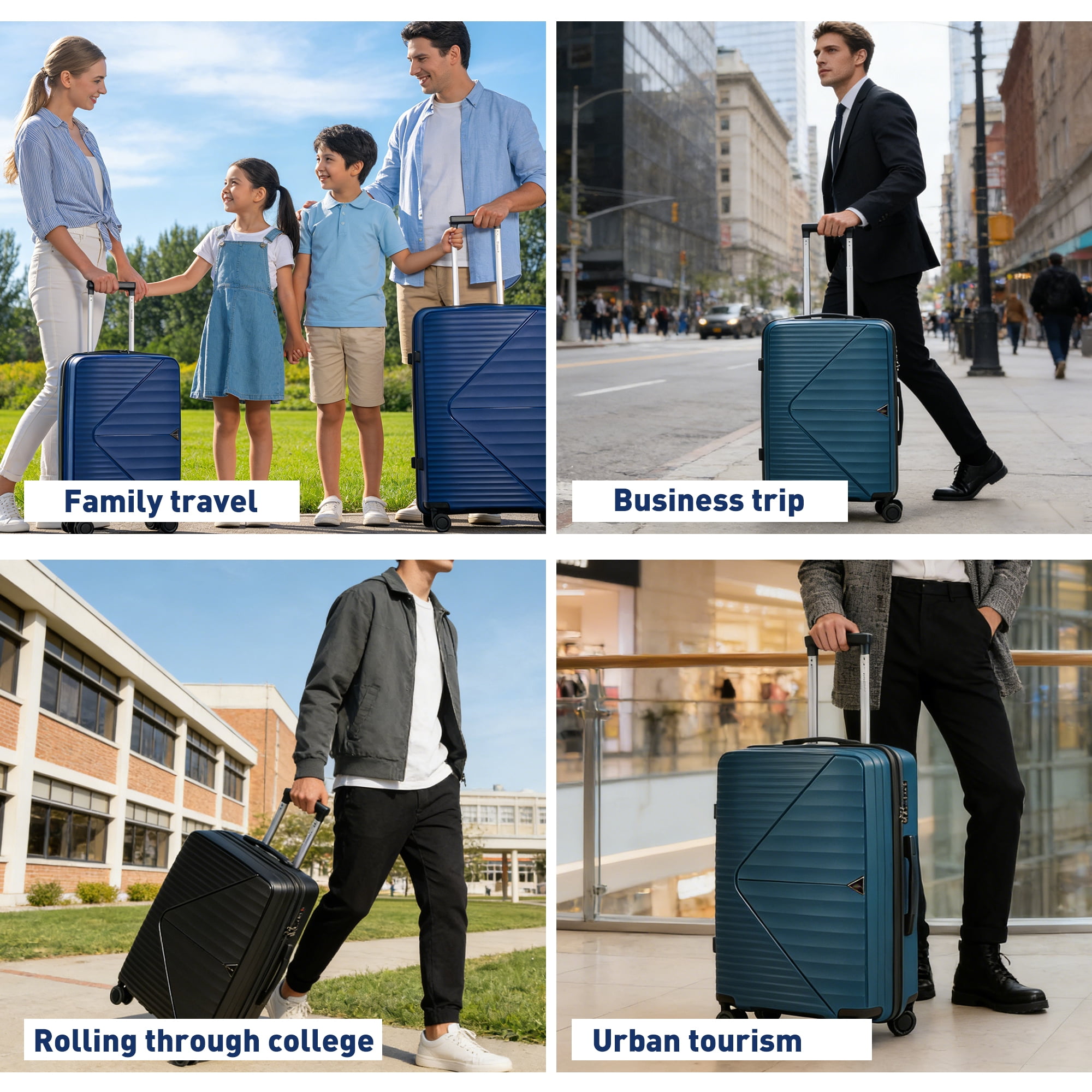 Smicure Luggage Sets 3 Piece with Spinner Wheel, Hardside Suitcase Set with TSA Lock, Lightweight Travel Luggage for Men and Women, Green