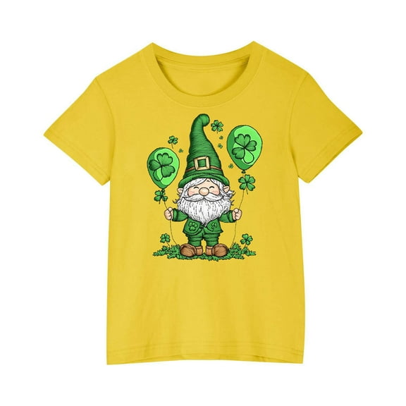 LIaqionyy St Patricks Day Shamrock Tops Kids Boys Girls Loose Comfy Pullover T-Shirt Kids Casual Crewneck Tees
