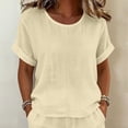thumbnail image 7 of GUACER Two Piece Sets for Women Lightweight Cotton Linen Short Sleeve Top and Shorts Set Summer Casual Outfit, 7 of 7