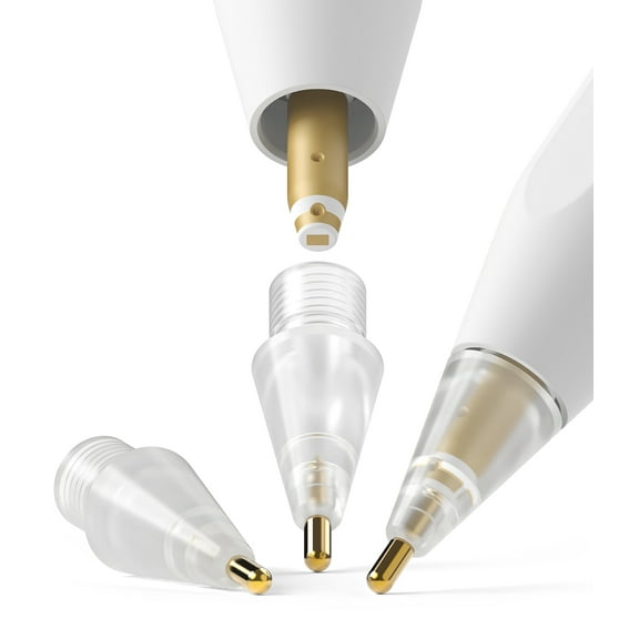 Ringke Replacement Tips for Apple Pencil Pro / 2nd Gen / 1st Gen / USB-C, Sharp Precise Control Metal Stylus Nibs - Metal (Matte Clear)