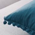 thumbnail image 4 of HZKAICUN Square Decorative Throw Pillow Covers Soft Velvet Outdoor Cushion Covers 12 X 20in with Balls for Sofa Bed, Set of 2, 4 of 15