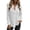 White, variant on Women's Summer Lightweight Cutout Printed Button Front Blouse Mesh Grid Design Long Sleeve Transparent Sheer Shirt Top M