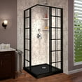 thumbnail image 3 of DreamLine French Corner 42 in. D x 42 in. W x 74 3/4 in. H Framed Sliding Shower Enclosure in Satin Black and Black Acrylic Base, 3 of 11