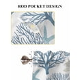 thumbnail image 7 of Light Blue Coral Coastal Kitchen Curtains 54 Inches length, Summer Beach Starfish Shell Window Treatment Curtain Drapes, Thermal Insulated Drapes for Basement Hotel RV, 42"x54", 2 Panels, 7 of 7