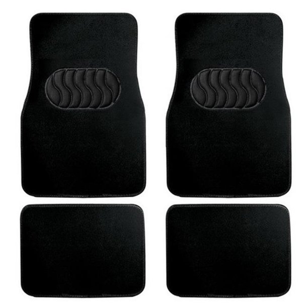 Pilot Automotive FMJD03E Luxury Carpet Floor Mat Black, 4 Piece