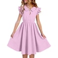 thumbnail image 3 of Sentuca Kids Girls Dresses Tween Summer Formal Lace Sleeveless Wedding Flower Toddler Girl Dress Size 7-8Years, 3 of 5
