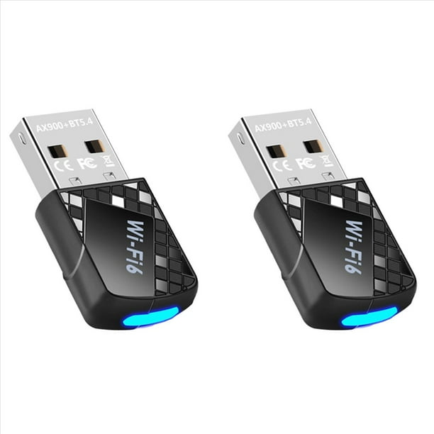 2X Adaptador USB WiFi 6 AX900 de 900 Mbps, Bluetooth 5.4, 2 en 1, Receptor USB Inalámbrico WLAN de 2,4 G y 5 G para Win10 y Win11