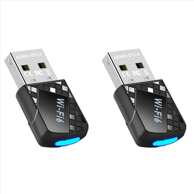 2X Adaptador USB WiFi 6 AX900 de 900 Mbps, Bluetooth 5.4, 2 en 1, Receptor USB Inalámbrico WLAN de 2,4 G y 5 G para Win10 y Win11