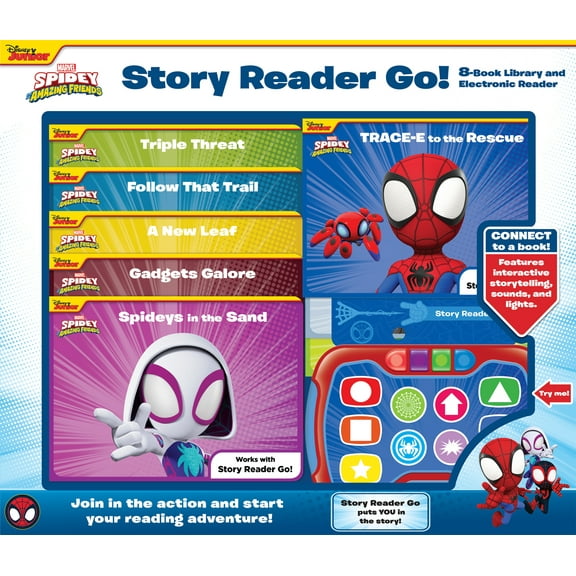 Disney Junior Marvel Spidey and His Amazing Friends: Story Reader Go! 8-Book Library and Electronic Reader Sound Book Se, (Paperback)