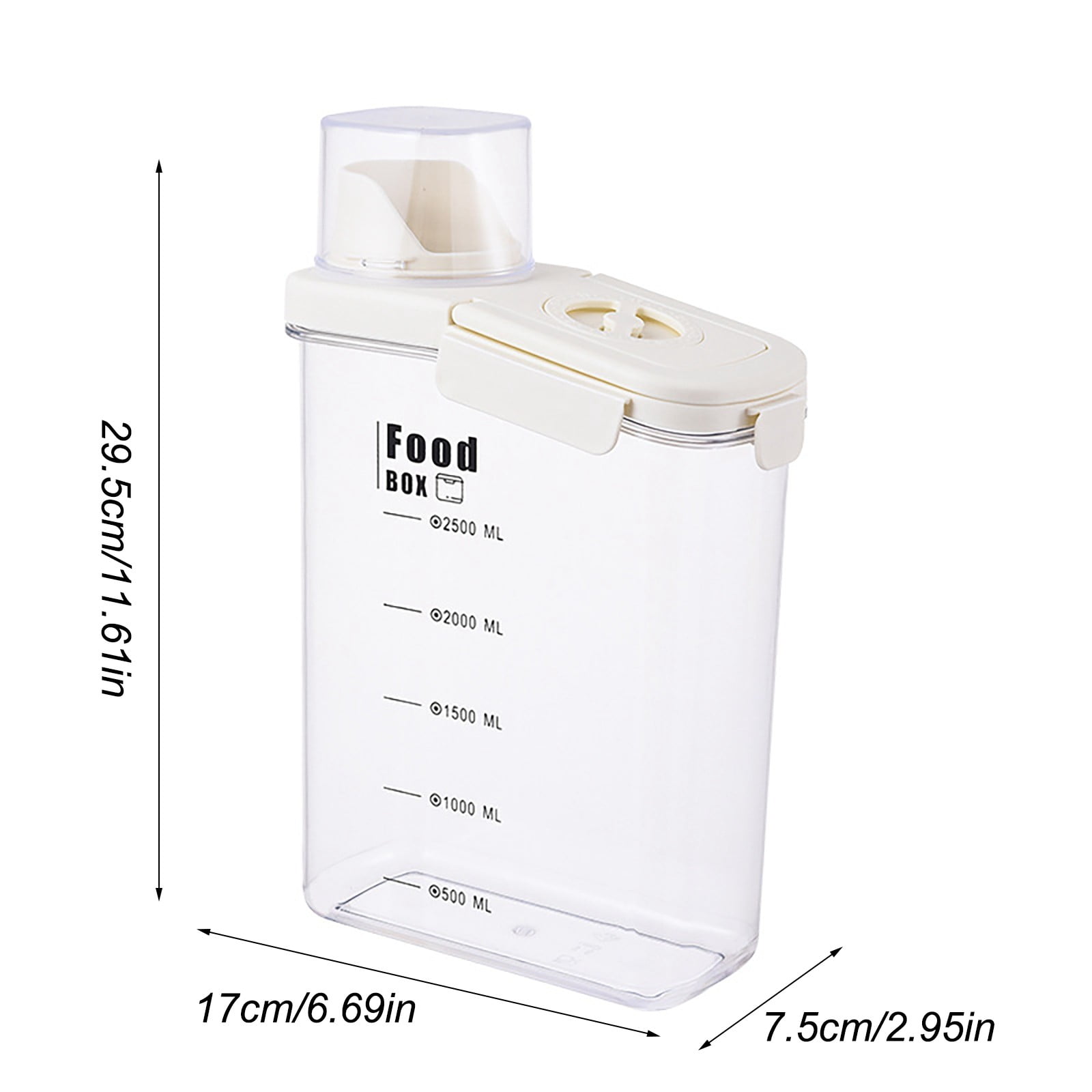 Food Storage Rice Storage Container Airtight Dry Food Kitchen Transparent Container for Oats Cereals Pasta Flour