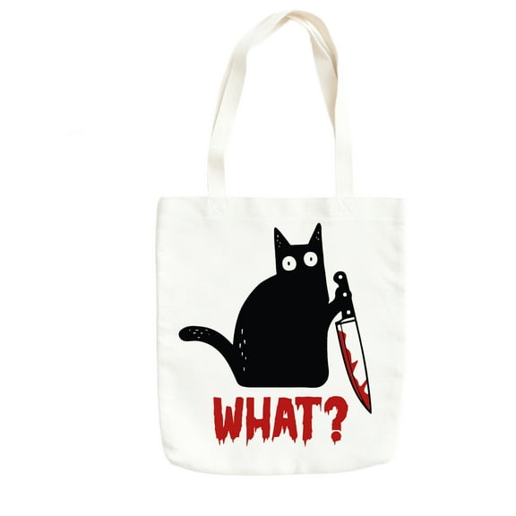 Canvas Tote Bags, Black Cat Tote Bag, Cloth Bags With Handles, Vintage Inspired Cat Tote, Canvas Tote Bags for Women