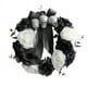 thumbnail image 1 of Guirnalda de calaveras para colgar en la puerta, decoración negra, guirnalda de Halloween, coronas florales para puerta de entrada, corona de rosas con calaveras para Halloween, 1 of 3