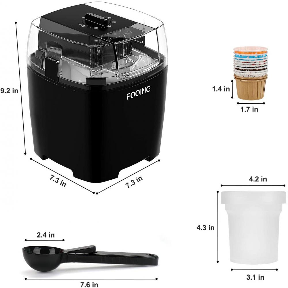 IW.HLMF Home Ice Cream Maker Machine - Sorbet Frozen Yoghurt Machine  Detachable Mixing Pae - Easy to Operate - Convenient Mini Ice Cream Machine  Peng