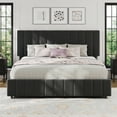 thumbnail image 1 of King Bed with Storage Drawers & Adjustable Headboard, Linen Quilted Upholstered Platform Frame, Sturdy Wood Slat Support, No Box Spring Needed, 1 of 6