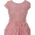 thumbnail image 4 of Flower Girl Dress Curly V-Neck Rose Embroidery AllOver for Little Girl Rose 8 JKS.2066, 4 of 4