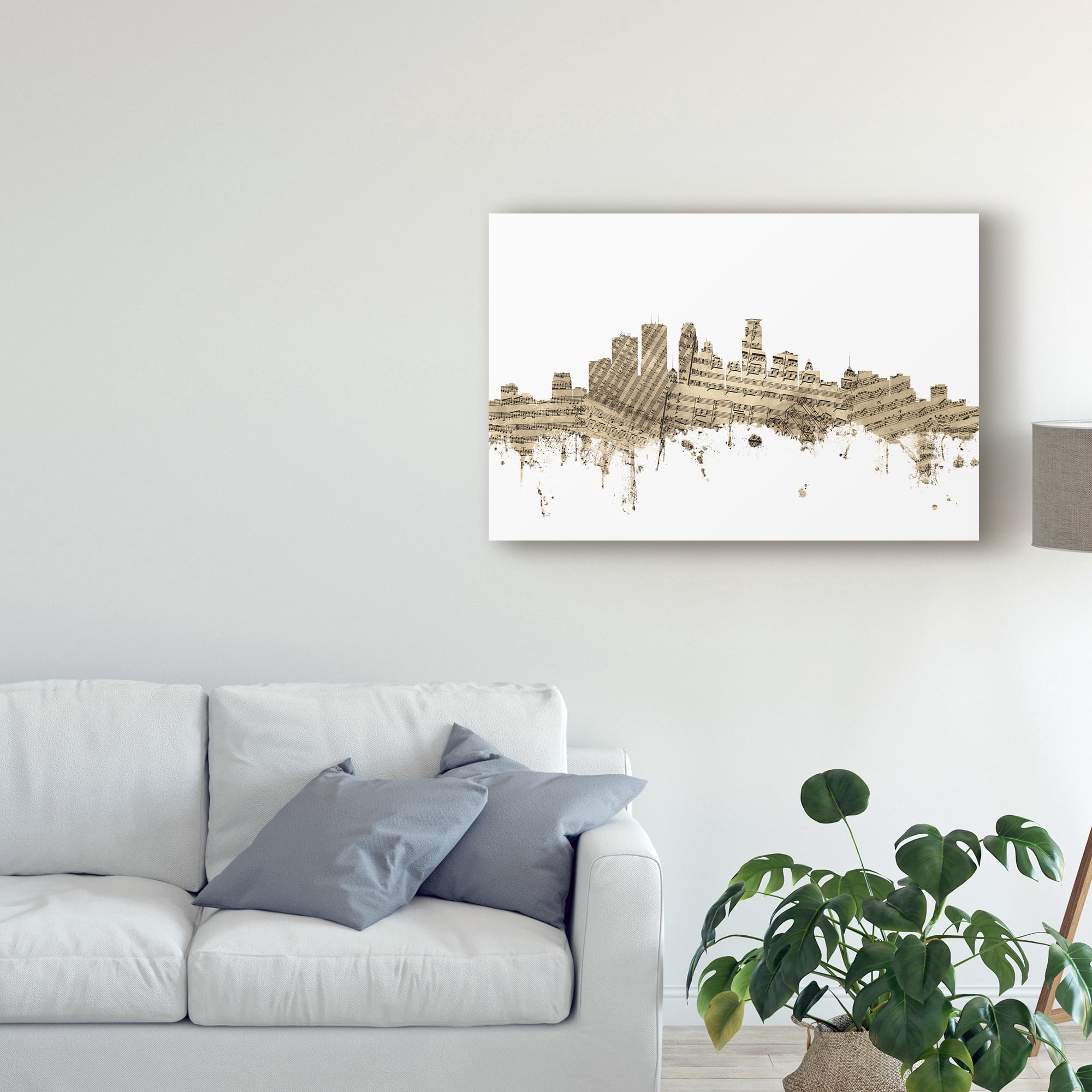 Trademark Fine Art 'Minneapolis Minnesota Skyline Sheet Music II' Canvas Art by Michael Tompsett