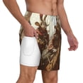 thumbnail image 3 of Picia Western Rabbit Cowboy pattern Mens Swim Trunks with Compression Liner Stretch Beach Shorts Quick Dry with Zipper Pockets No-Chafing Board Shorts-XX-Large, 3 of 9