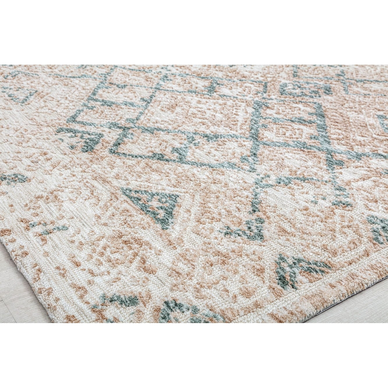 Rugs America GA15B Positive Pursuit Abstract/Geometric Vintage White Area Rug, 5’0”x7’0” Ideal for Living Room, Bedroom, Dining Room and More