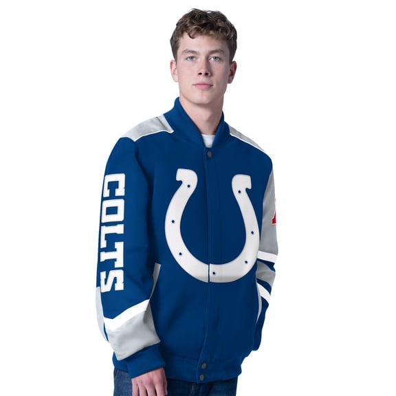 Men's G-III Sports by Carl Banks Royal Indianapolis Colts Prime Time Full-Zip Racing Jacket