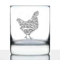 Bevvee Whiskey Rocks Glass 10.25 oz Hen Gifts for Whiskey Enthusiasts Glassware & Drinkware