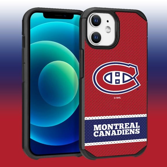 Apple iPhone iPhone 12 Pro (6.1) -NHL Licensed Montreal Canadiens Team Logo on Jersey Textured Dual Layer Case