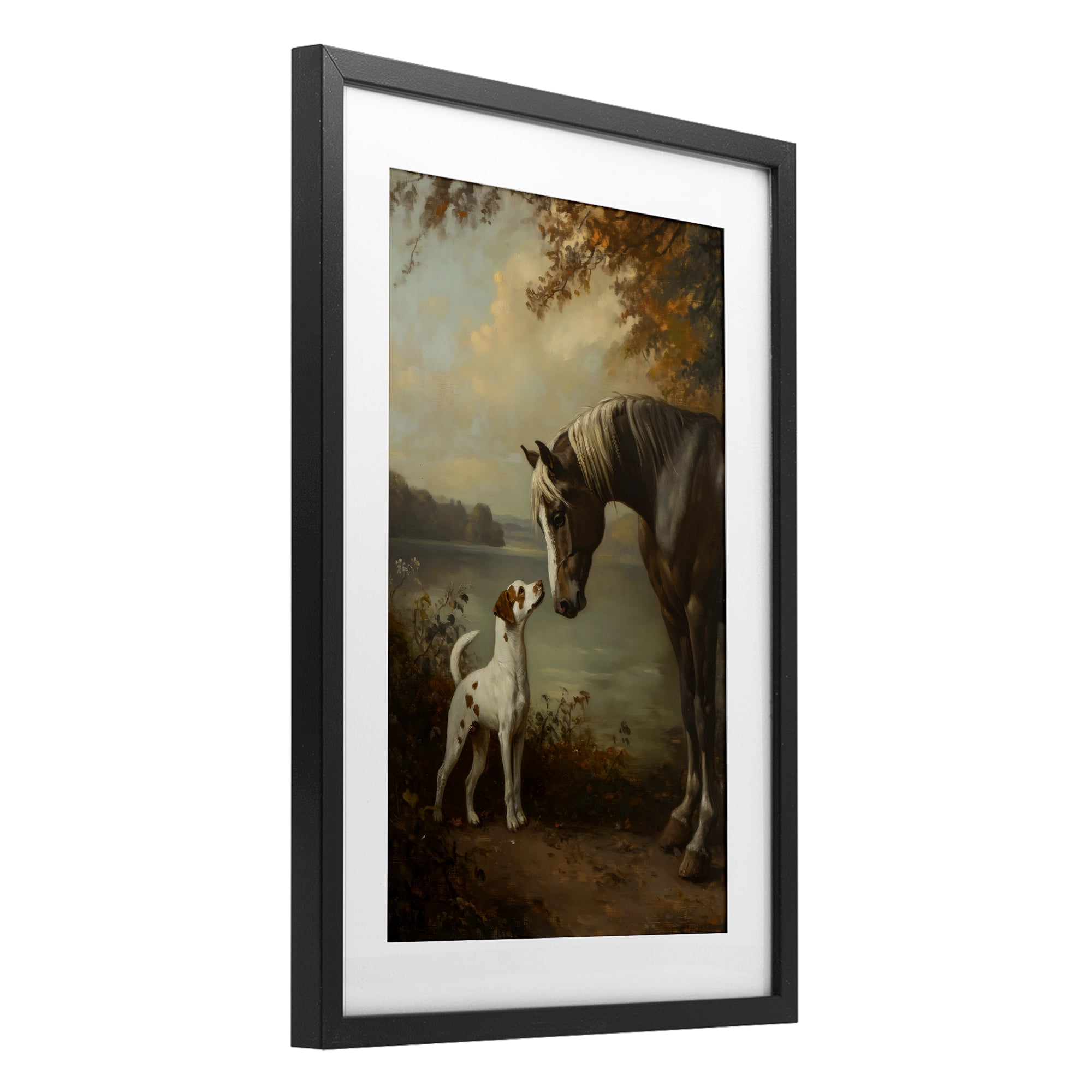 Stupell Industries Autumn Companions Hunting Party Black Framed Print Under Glass, design by Petal Prints Design