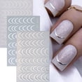 thumbnail image 4 of Adhesivos para uñas SUTOZMIWE French Tip Line 3D, negro, blanco y dorado, 4 of 9