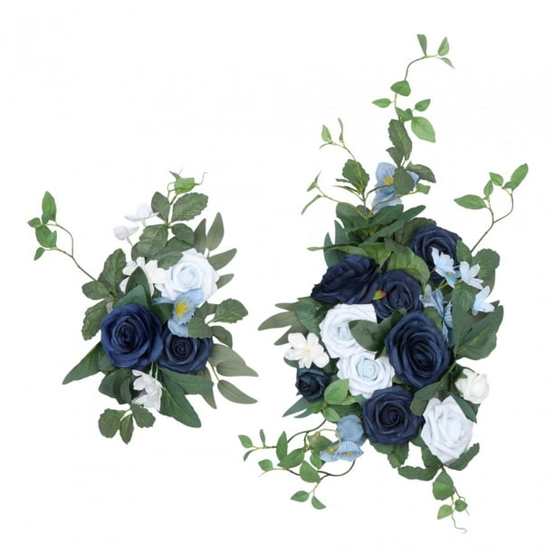 2x Arco de boda con flores artificiales, guirnalda floral, letrero de bienvenida, flores, guirnaldas florales F