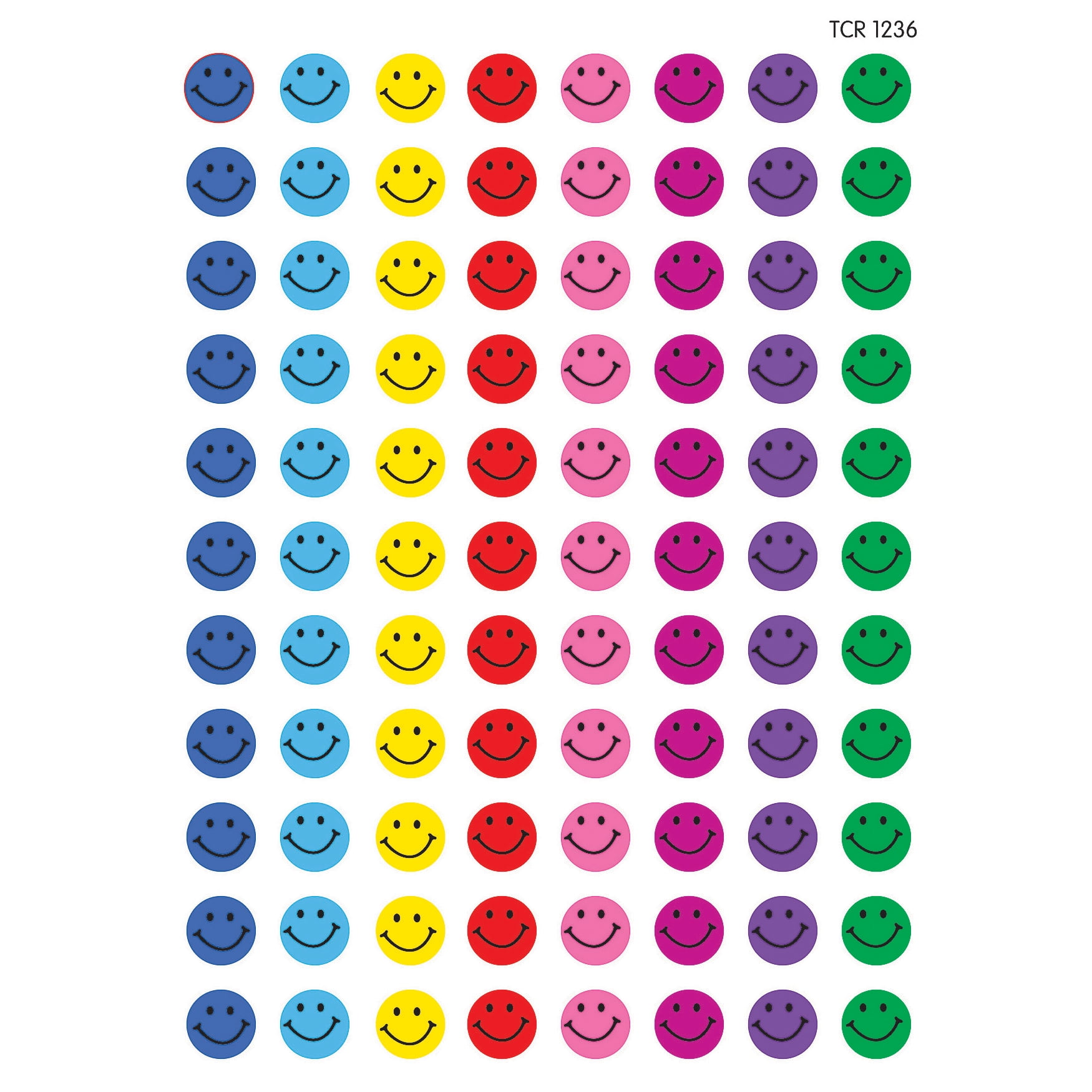 Teacher Created Resources Happy Faces Mini Stickers, 528 Per Pack, 12 Packs