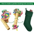thumbnail image 4 of Large Knitted Christmas Stocking GreenPattern Wall Decor Candy Bag Holiday Home Decoration, 4 of 6