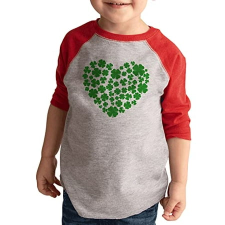 

7 ate 9 Apparel Kids St. Patrick s Day Shirts - Lucky Heart Clovers Red Shirt 2T