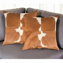 HomeRoots 544601 18 in. Brown & White Cowhide Throw Pillows - Set of 2