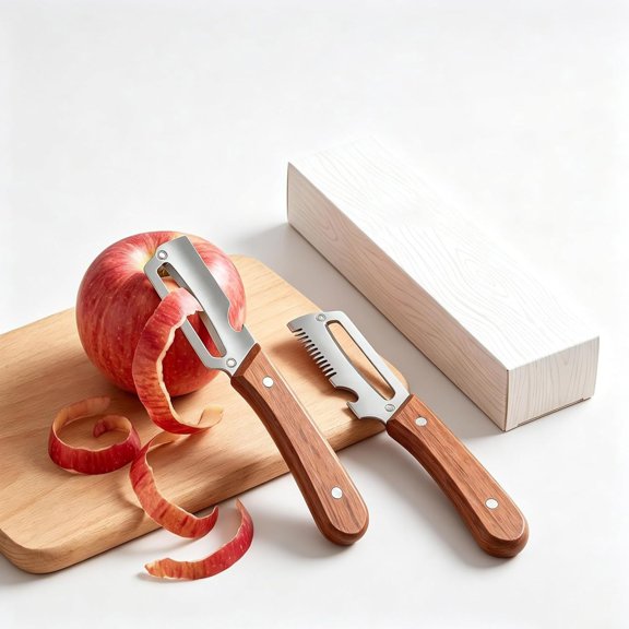 EXLEAF 2-In-1 Vegetable Cutter and Peeler Set-3Cr13 Stainless Steel Multifunctional Kitchen Tool with Fruit Slicer and Bottle Opener-Vegetable Peeler for Potatoes,Carrots,Camping-2Pcs