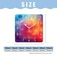 thumbnail image 2 of 14 Inch Wall Clock Battery Operated Square Clock Decorative for Office, Kitchen, Outdoor, Living Room，Geometric Rainbow Pattern, 2 of 4